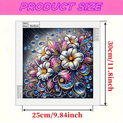 Blooming Flowers - Special Shaped Drill Diamond Painting 30*30CM