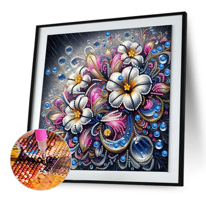 Blooming Flowers - Special Shaped Drill Diamond Painting 30*30CM