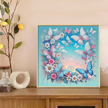Butterfly Wreath - Special Shaped Drill Diamond Painting 30*30CM