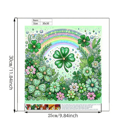 Blooming Lucky Clover - Special Shaped Drill Diamond Painting 30*30CM