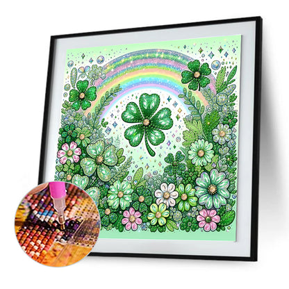 Blooming Lucky Clover - Special Shaped Drill Diamond Painting 30*30CM