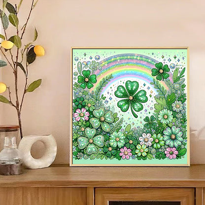 Blooming Lucky Clover - Special Shaped Drill Diamond Painting 30*30CM