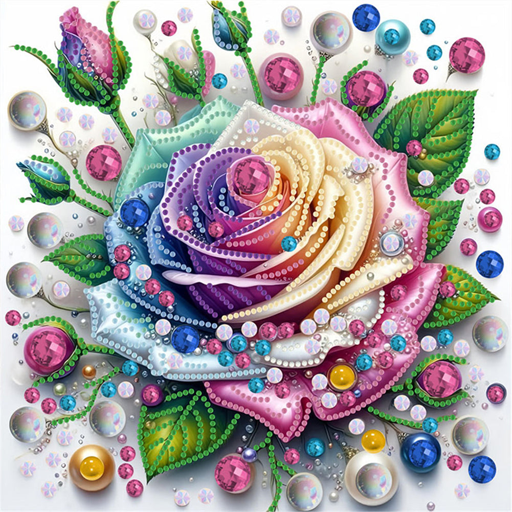 Blooming Flowers - Special Shaped Drill Diamond Painting 30*30CM