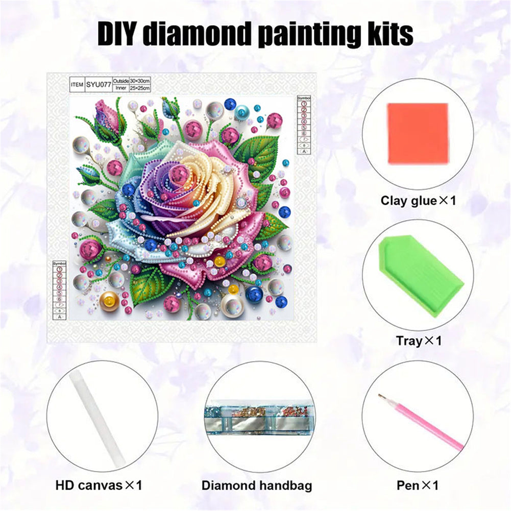 Blooming Flowers - Special Shaped Drill Diamond Painting 30*30CM
