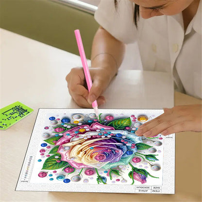 Blooming Flowers - Special Shaped Drill Diamond Painting 30*30CM