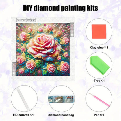 Blooming Flowers - Special Shaped Drill Diamond Painting 30*30CM