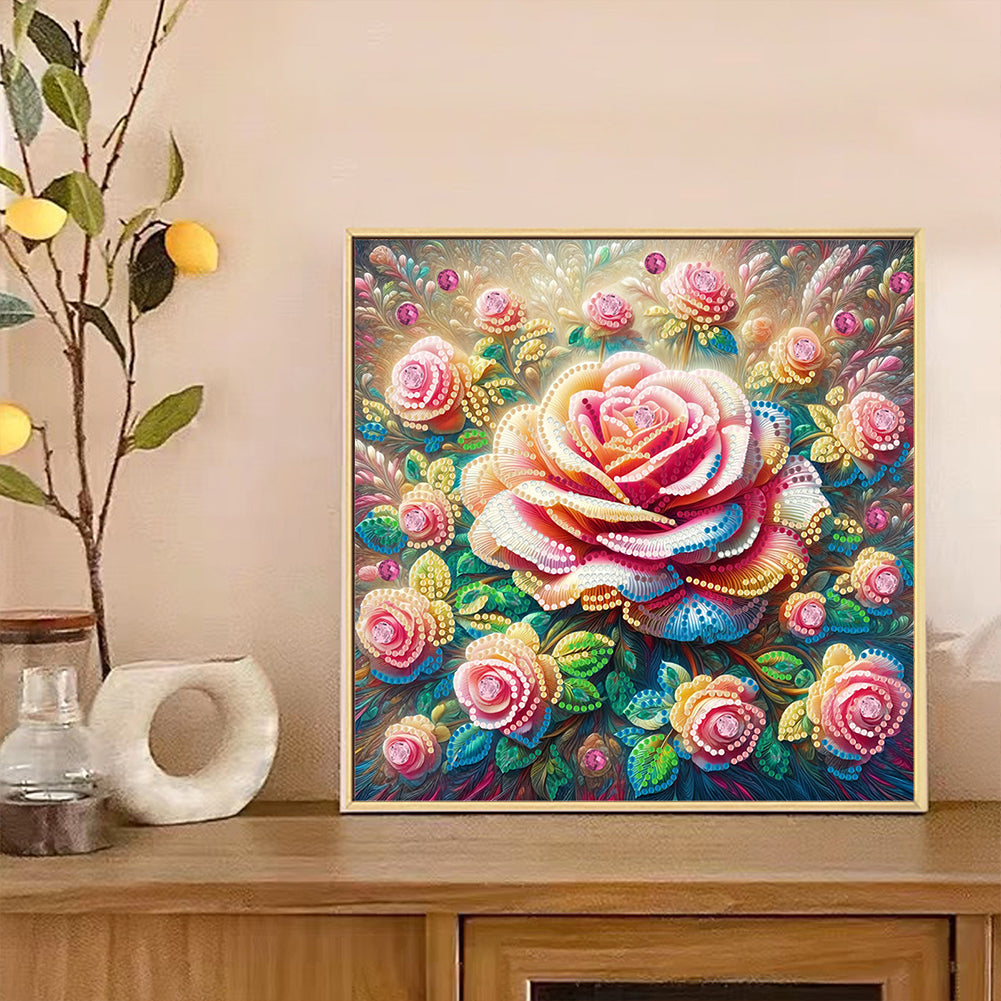 Blooming Flowers - Special Shaped Drill Diamond Painting 30*30CM