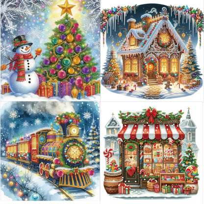 4 Pcs Christmas - Special Shaped Drill Diamond Painting 40*40CM