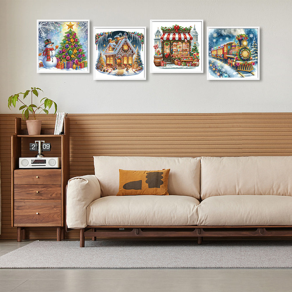 4 Pcs Christmas - Special Shaped Drill Diamond Painting 40*40CM