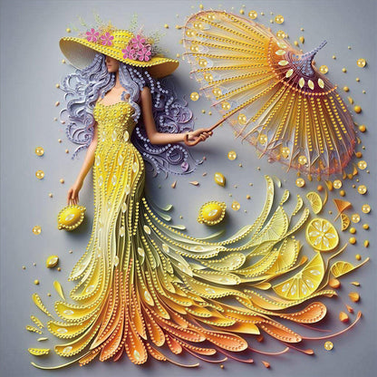 4 Pcs Girl - Special Shaped Drill Diamond Painting 40*40CM