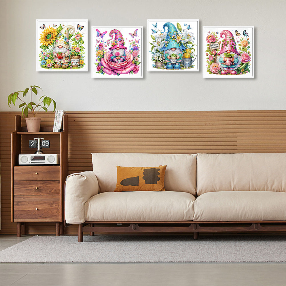4 Pcs Gnome - Special Shaped Drill Diamond Painting 30*30CM