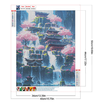 Dream Waterfall City - Full Round Drill Diamond Painting 40*50CM