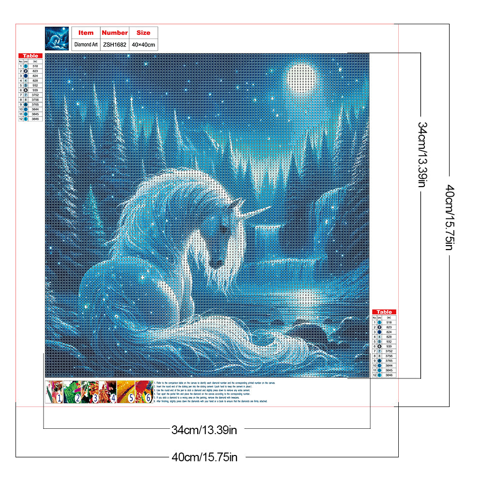 Unicorn - Full Round Drill Diamond Painting 40*40CM
