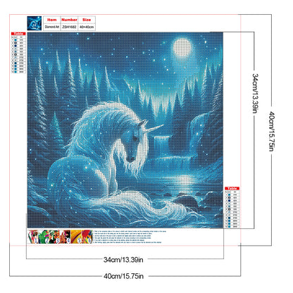 Unicorn - Full Round Drill Diamond Painting 40*40CM