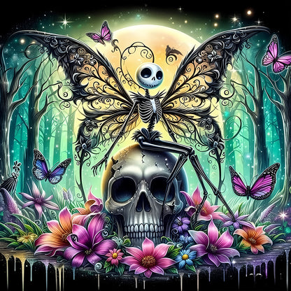 Halloween Skeleton - Full Round Drill Diamond Painting 40*40CM