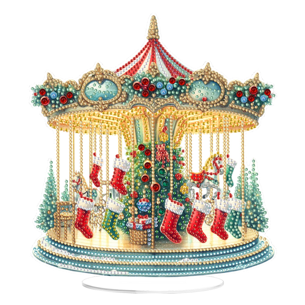 2D Flat Xmas DIY Desktop Diamond Art Kits Diamond Painting Desktop Ornaments Kit
