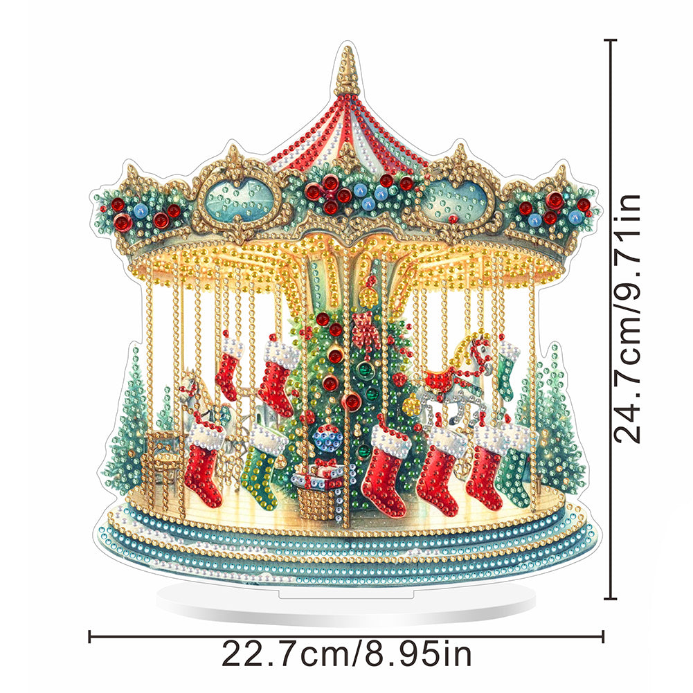 2D Flat Xmas DIY Desktop Diamond Art Kits Diamond Painting Desktop Ornaments Kit
