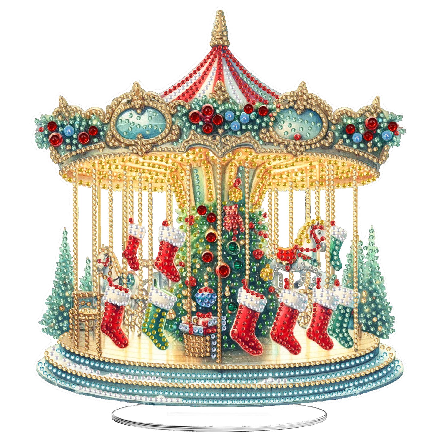 2D Flat Xmas DIY Desktop Diamond Art Kits Diamond Painting Desktop Ornaments Kit