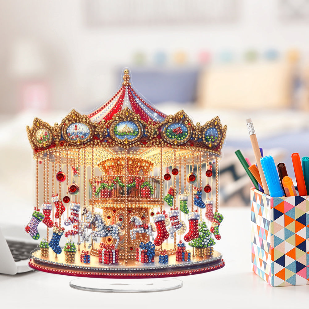 2D Flat Xmas DIY Desktop Diamond Art Kits Diamond Painting Desktop Ornaments Kit
