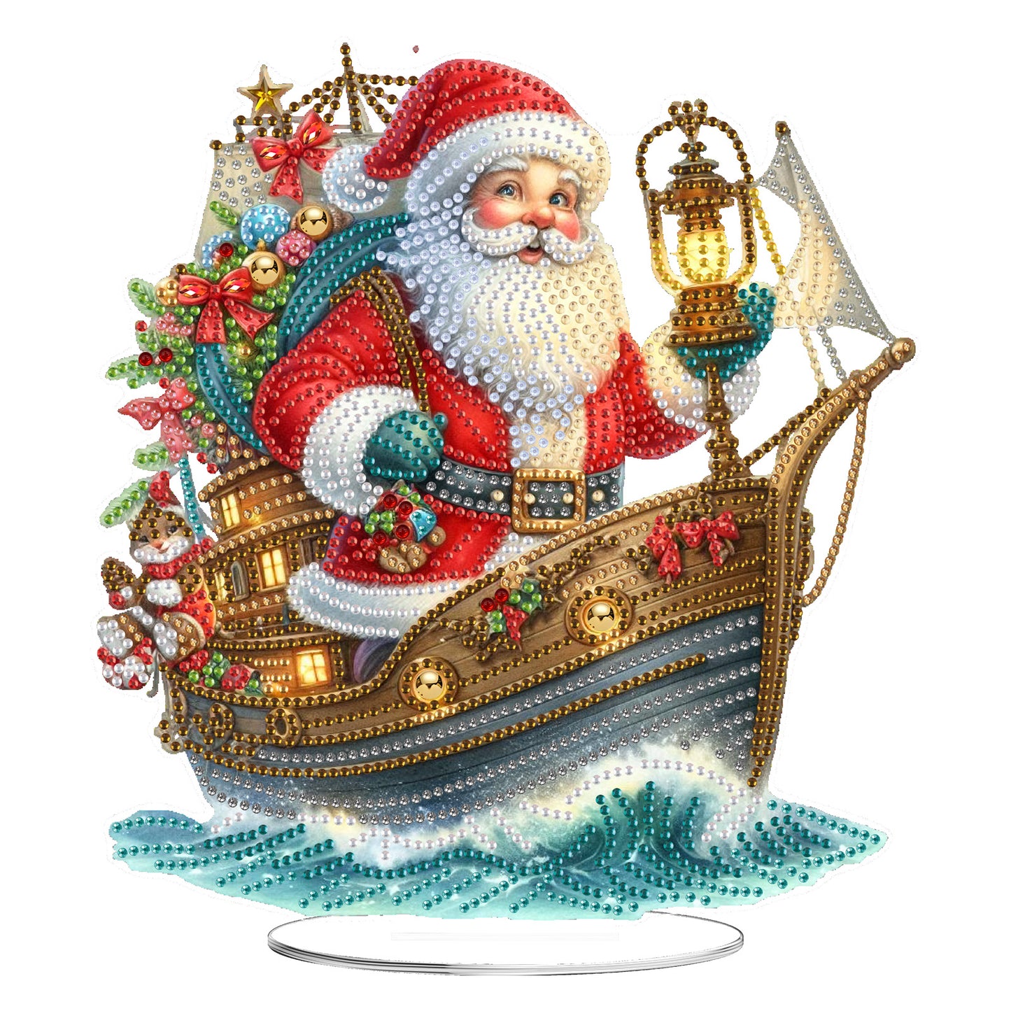 2D Flat Xmas DIY Desktop Diamond Art Kits Diamond Painting Desktop Ornaments Kit