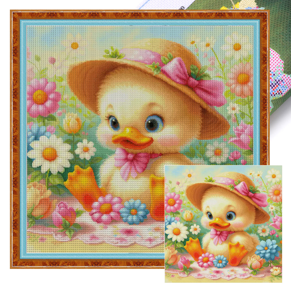 Little Yellow Duck - 14CT Stamped Cross Stitch 60*60CM£¨Egyptian cotton£©£¨Spring£©
