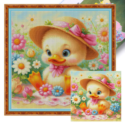 Little Yellow Duck - 14CT Stamped Cross Stitch 60*60CM£¨Egyptian cotton£©£¨Spring£©