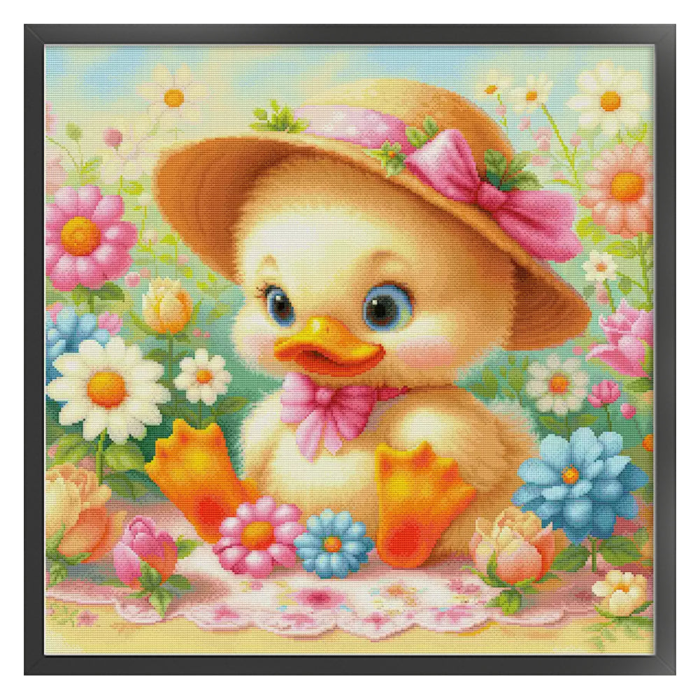 Little Yellow Duck - 14CT Stamped Cross Stitch 60*60CM£¨Egyptian cotton£©£¨Spring£©