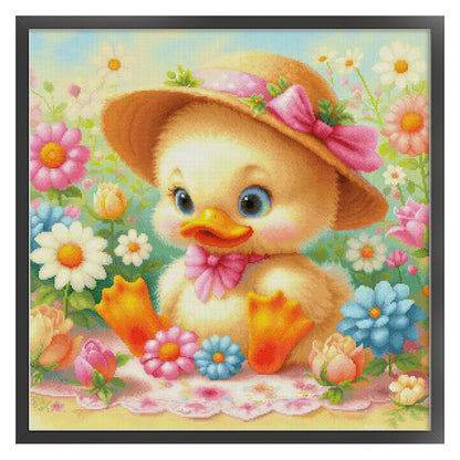 Little Yellow Duck - 14CT Stamped Cross Stitch 60*60CM£¨Egyptian cotton£©£¨Spring£©