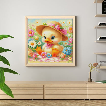Little Yellow Duck - 14CT Stamped Cross Stitch 60*60CM£¨Egyptian cotton£©£¨Spring£©