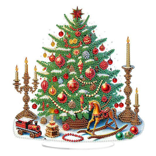 2D Flat Xmas DIY Desktop Diamond Art Kits Diamond Painting Desktop Ornaments Kit