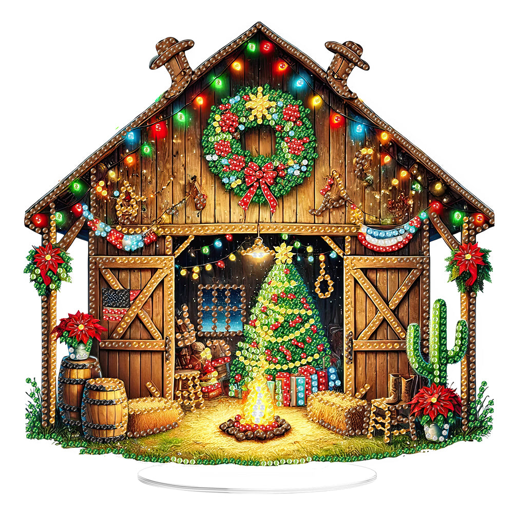 2D Flat Xmas DIY Desktop Diamond Art Kits Diamond Painting Desktop Ornaments Kit