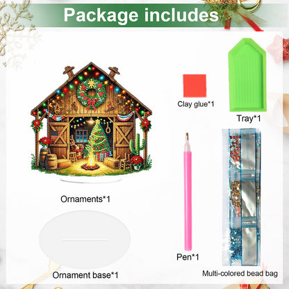 2D Flat Xmas DIY Desktop Diamond Art Kits Diamond Painting Desktop Ornaments Kit