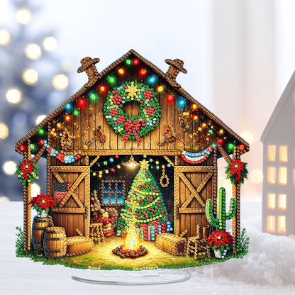 2D Flat Xmas DIY Desktop Diamond Art Kits Diamond Painting Desktop Ornaments Kit