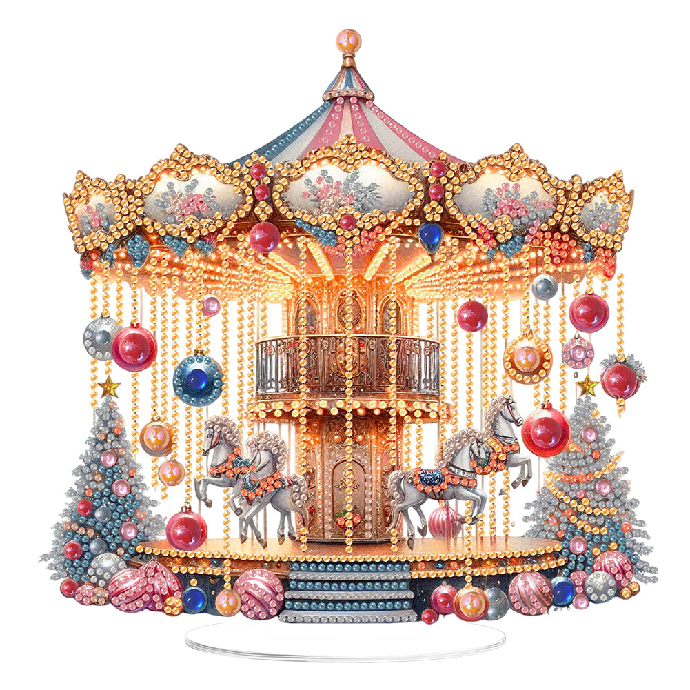 2D Flat Xmas DIY Desktop Diamond Art Kits Diamond Painting Desktop Ornaments Kit
