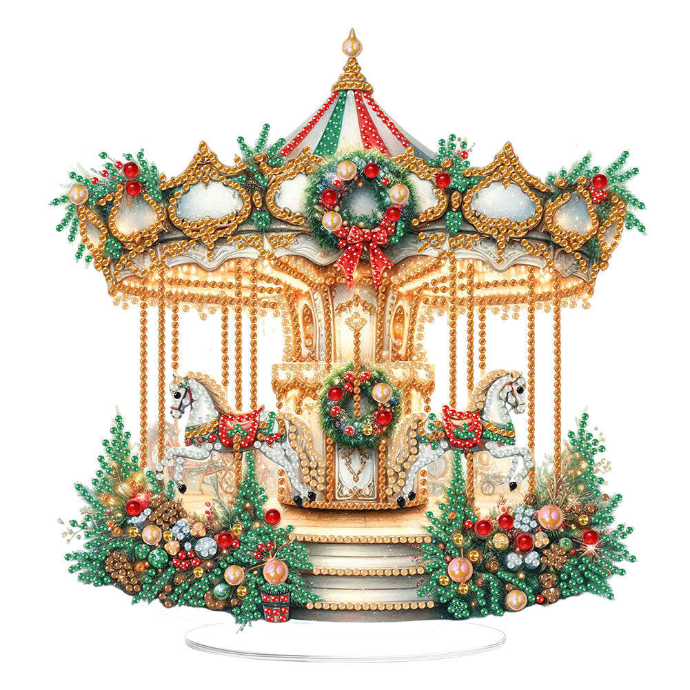 2D Flat Xmas DIY Desktop Diamond Art Kits Diamond Painting Desktop Ornaments Kit