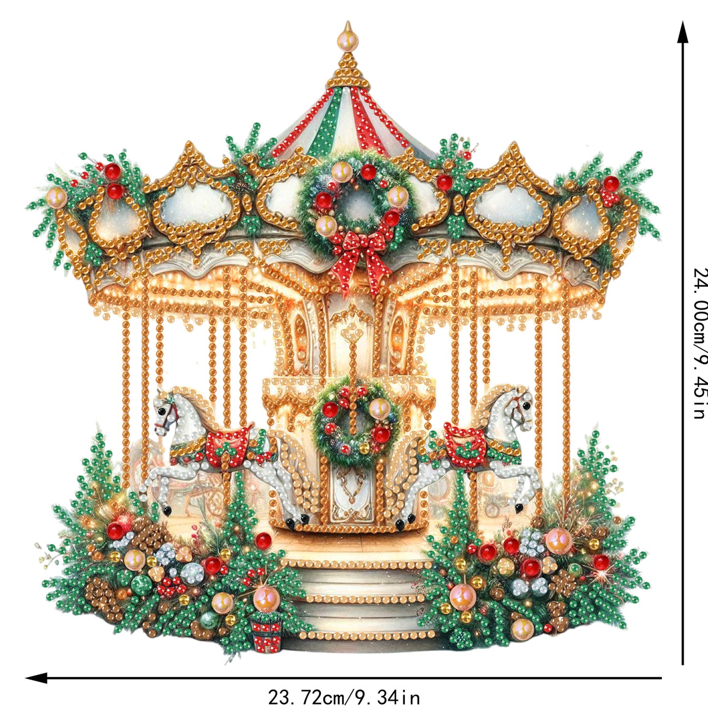2D Flat Xmas DIY Desktop Diamond Art Kits Diamond Painting Desktop Ornaments Kit