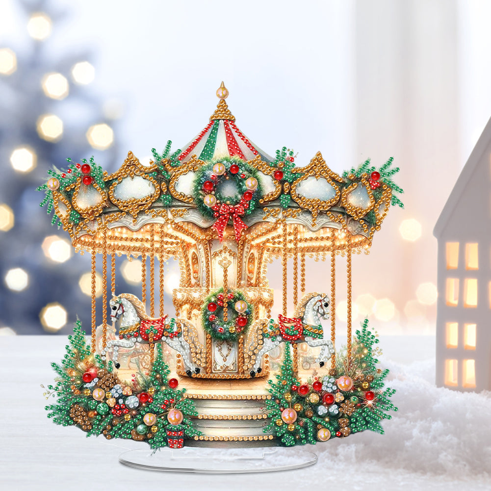 2D Flat Xmas DIY Desktop Diamond Art Kits Diamond Painting Desktop Ornaments Kit