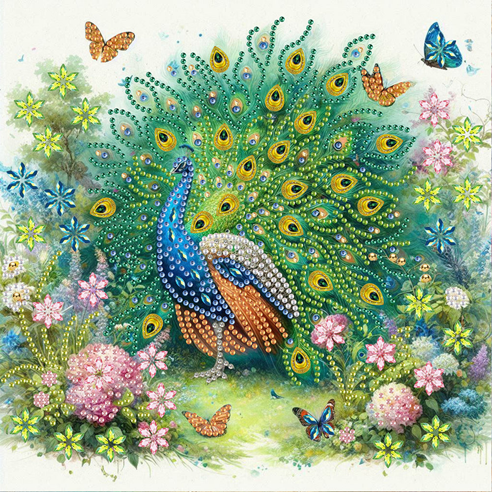 Peacock - Special Shaped Drill Diamond Painting 30*30CM