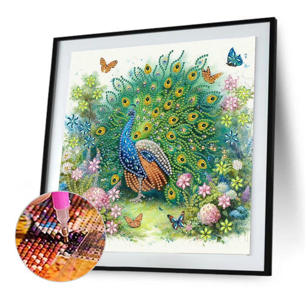 Peacock - Special Shaped Drill Diamond Painting 30*30CM