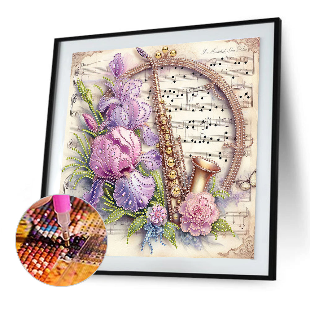 Saxophone And Warbler - Special Shaped Drill Diamond Painting 30*30CM