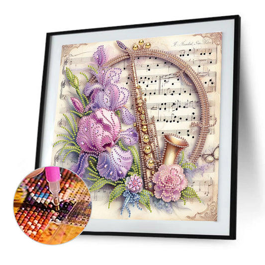 Saxophone And Warbler - Special Shaped Drill Diamond Painting 30*30CM