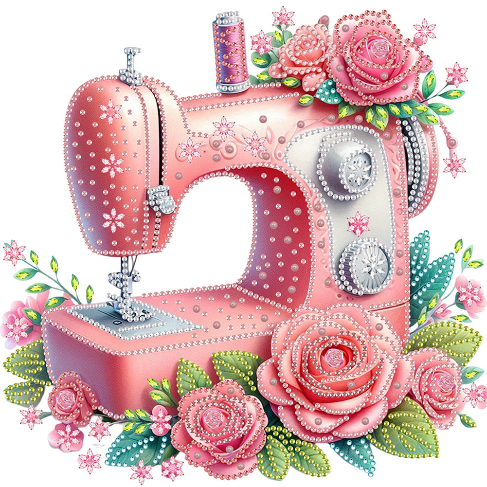 Pink Sewing Machine - Special Shaped Drill Diamond Painting 30*30CM