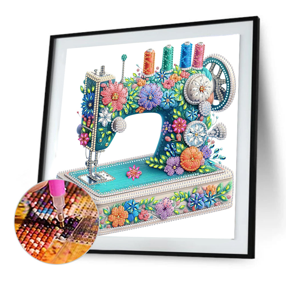 Vintage Sewing Machine - Special Shaped Drill Diamond Painting 30*30CM