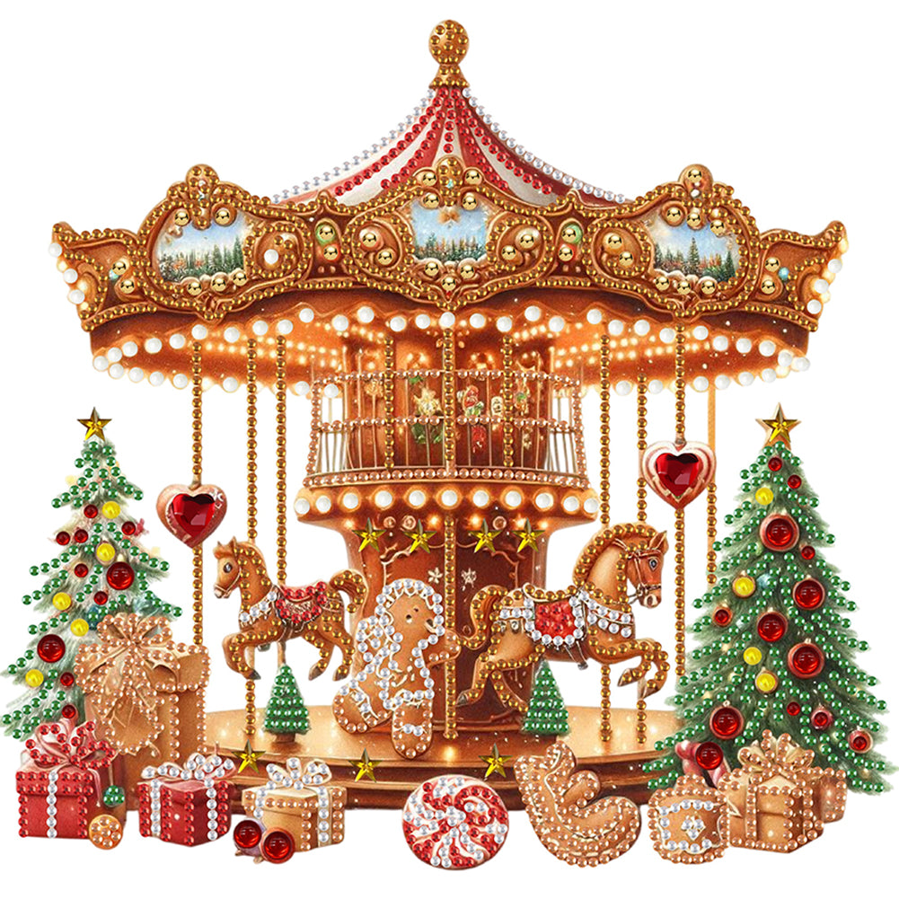 Gingerbread Man Carousel - Special Shaped Drill Diamond Painting 30*30CM