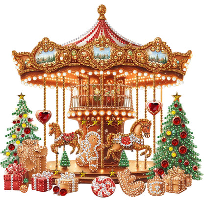Gingerbread Man Carousel - Special Shaped Drill Diamond Painting 30*30CM