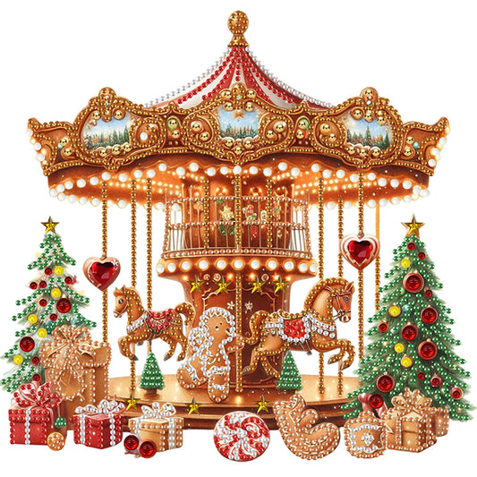 Gingerbread Man Carousel - Special Shaped Drill Diamond Painting 30*30CM