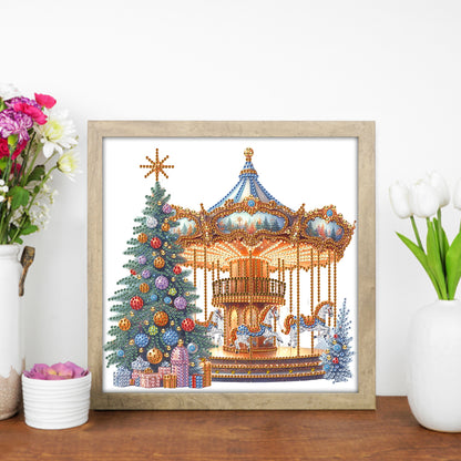 Christmas Tree And Carousel - Special Shaped Drill Diamond Painting 30*30CM