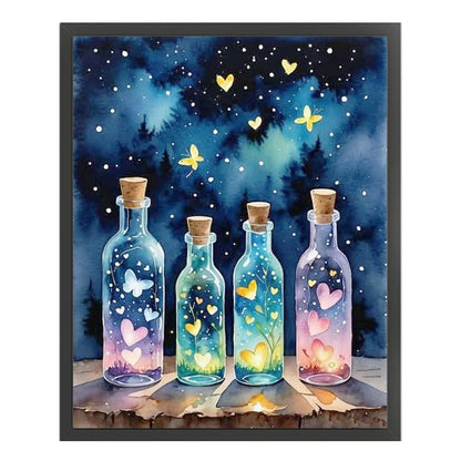 Colored Glass Bottle - 11CT Stamped Cross Stitch 40*50CM