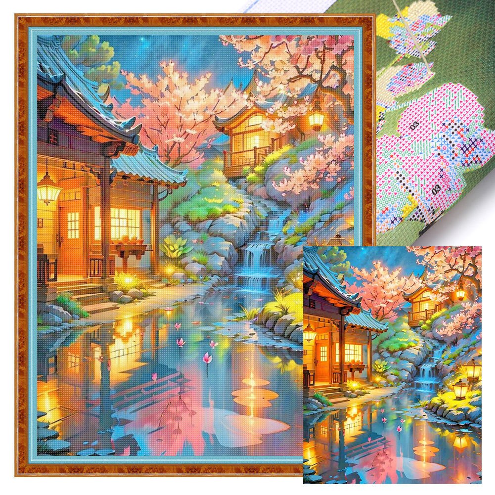 Night Scene - 11CT Stamped Cross Stitch 40*53CM