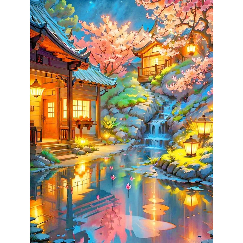 Night Scene - 11CT Stamped Cross Stitch 40*53CM